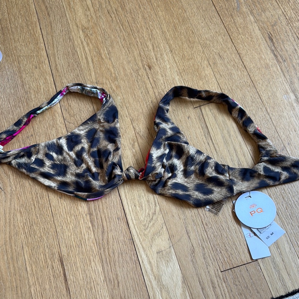 Leopard Print Bikini Top